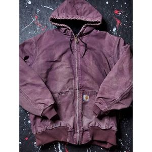 Carhartt vintage women's distressed purple insulated chore work jacket size XL